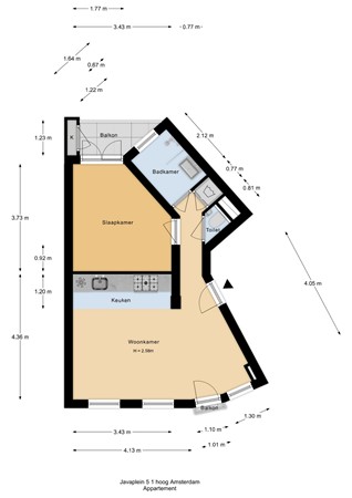 Floorplan - Javaplein, 1095 CH Amsterdam